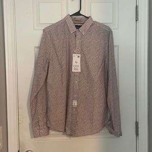 Denim & Flower Dress Shirt SMALL